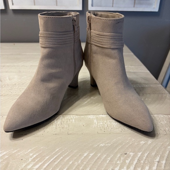 East 5th Shoes - East 5th Sand colored Ankle Heeled Boots